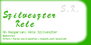 szilveszter kele business card